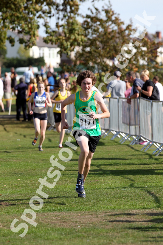 Joe Steward (East Cheshire Harriers), under-17 boys, Northern Cross Country Relay, Graves Park, Sheffield.